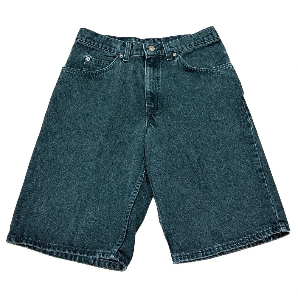 Levi's Vintage 562 Black Loose Fit Student 30 Denim Shorts Orange Tab USA